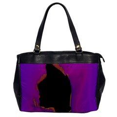 Buffalo Fractal Black Purple Space Office Handbags by Mariart