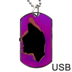 Buffalo Fractal Black Purple Space Dog Tag Usb Flash (one Side)