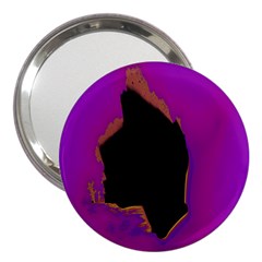 Buffalo Fractal Black Purple Space 3  Handbag Mirrors