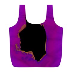 Buffalo Fractal Black Purple Space Full Print Recycle Bags (l) 