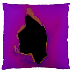 Buffalo Fractal Black Purple Space Large Flano Cushion Case (two Sides) by Mariart