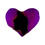 Buffalo Fractal Black Purple Space Standard 16  Premium Flano Heart Shape Cushions Back