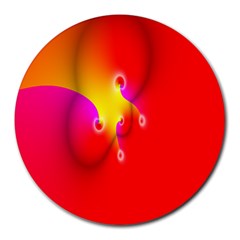 Complex Orange Red Pink Hole Yellow Round Mousepads