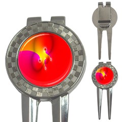 Complex Orange Red Pink Hole Yellow 3-in-1 Golf Divots