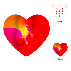Complex Orange Red Pink Hole Yellow Playing Cards (heart)  by Mariart