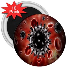 Cancel Cells Broken Bacteria Virus Bold 3  Magnets (10 Pack)  by Mariart