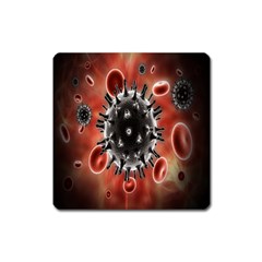 Cancel Cells Broken Bacteria Virus Bold Square Magnet by Mariart