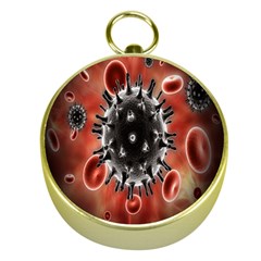 Cancel Cells Broken Bacteria Virus Bold Gold Compasses by Mariart