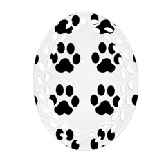 Claw Black Foot Chat Paw Animals Ornament (oval Filigree) by Mariart