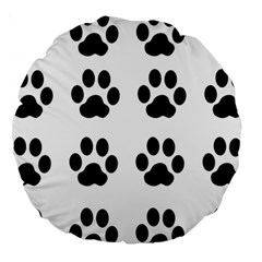 Claw Black Foot Chat Paw Animals Large 18  Premium Round Cushions