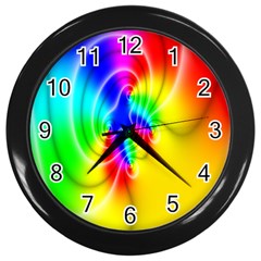 Complex Orange Red Pink Hole Yellow Green Blue Wall Clocks (black) by Mariart