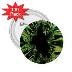 Burning Ship Fractal Silver Green Hole Black 2 25  Buttons (100 Pack)  by Mariart