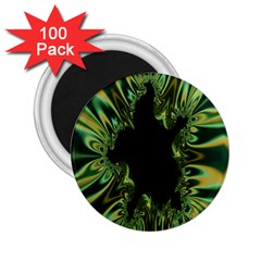 Burning Ship Fractal Silver Green Hole Black 2 25  Magnets (100 Pack)  by Mariart