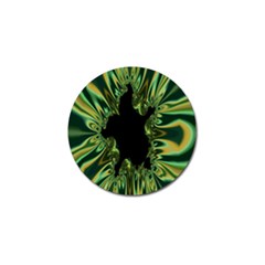 Burning Ship Fractal Silver Green Hole Black Golf Ball Marker (4 Pack) by Mariart