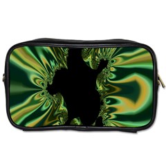 Burning Ship Fractal Silver Green Hole Black Toiletries Bags by Mariart