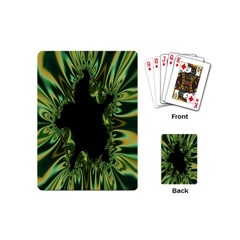 Burning Ship Fractal Silver Green Hole Black Playing Cards (mini) 