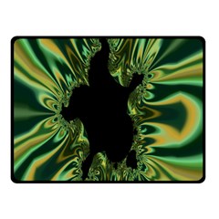 Burning Ship Fractal Silver Green Hole Black Double Sided Fleece Blanket (small)  by Mariart