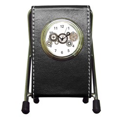 Hour Time Iron Pen Holder Desk Clocks