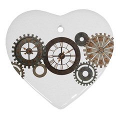 Hour Time Iron Heart Ornament (two Sides) by Mariart