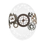 Hour Time Iron Oval Filigree Ornament (Two Sides) Front