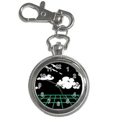 Illustration Cloud Line White Green Black Spot Polka Key Chain Watches by Mariart