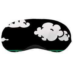 Illustration Cloud Line White Green Black Spot Polka Sleeping Masks