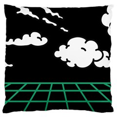 Illustration Cloud Line White Green Black Spot Polka Large Cushion Case (two Sides)