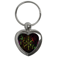 Inner Peace Star Space Rainbow Key Chains (heart)  by Mariart