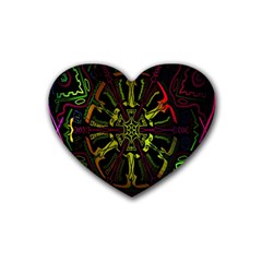 Inner Peace Star Space Rainbow Rubber Coaster (heart) 