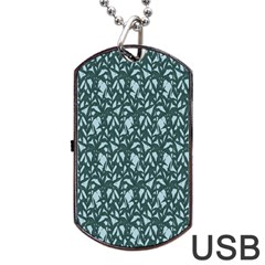 Interstellar Blog Tree Leaf Grey Dog Tag Usb Flash (two Sides) by Mariart