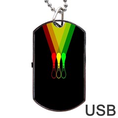 Lamp Colors Green Yellow Red Black Dog Tag Usb Flash (two Sides) by Mariart