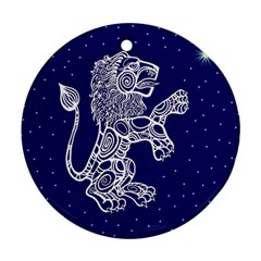 Leo Zodiac Star Round Ornament (two Sides) by Mariart