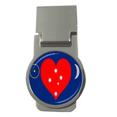 Love Heart Star Circle Polka Moon Red Blue White Money Clips (round)  by Mariart