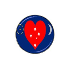 Love Heart Star Circle Polka Moon Red Blue White Hat Clip Ball Marker by Mariart