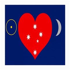Love Heart Star Circle Polka Moon Red Blue White Medium Glasses Cloth (2-side) by Mariart