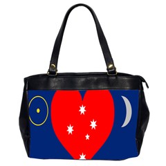 Love Heart Star Circle Polka Moon Red Blue White Office Handbags (2 Sides)  by Mariart