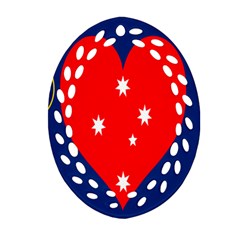 Love Heart Star Circle Polka Moon Red Blue White Oval Filigree Ornament (two Sides) by Mariart