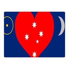 Love Heart Star Circle Polka Moon Red Blue White Double Sided Flano Blanket (mini)  by Mariart