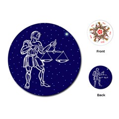 Libra Zodiac Star Playing Cards (round)  by Mariart