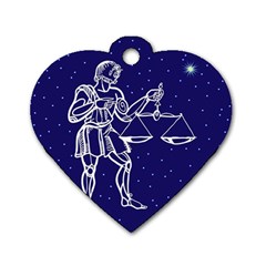Libra Zodiac Star Dog Tag Heart (two Sides) by Mariart