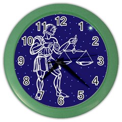 Libra Zodiac Star Color Wall Clocks by Mariart