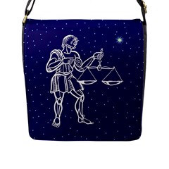 Libra Zodiac Star Flap Messenger Bag (l)  by Mariart