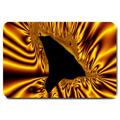 Hole Gold Black Space Large Doormat  by Mariart