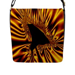 Hole Gold Black Space Flap Messenger Bag (l)  by Mariart