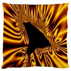 Hole Gold Black Space Standard Flano Cushion Case (one Side)