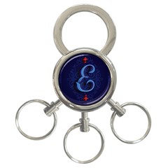 Marquis Love Dope Lettering Blue Red Alphabet E 3-ring Key Chains by Mariart