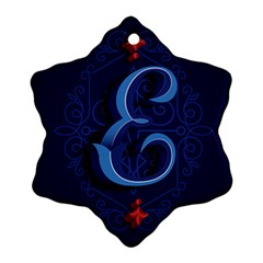 Marquis Love Dope Lettering Blue Red Alphabet E Snowflake Ornament (two Sides)