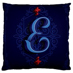 Marquis Love Dope Lettering Blue Red Alphabet E Large Cushion Case (one Side)