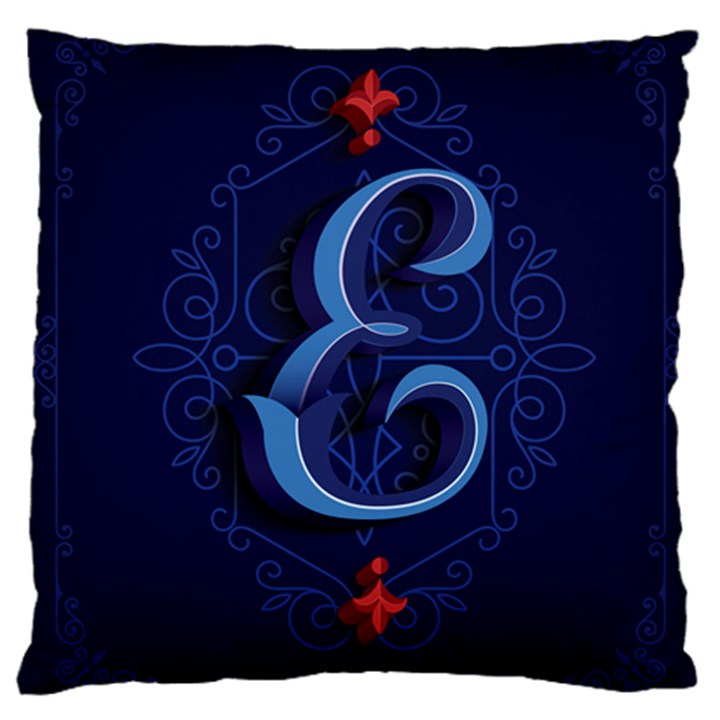 Marquis Love Dope Lettering Blue Red Alphabet E Large Cushion Case (Two Sides)