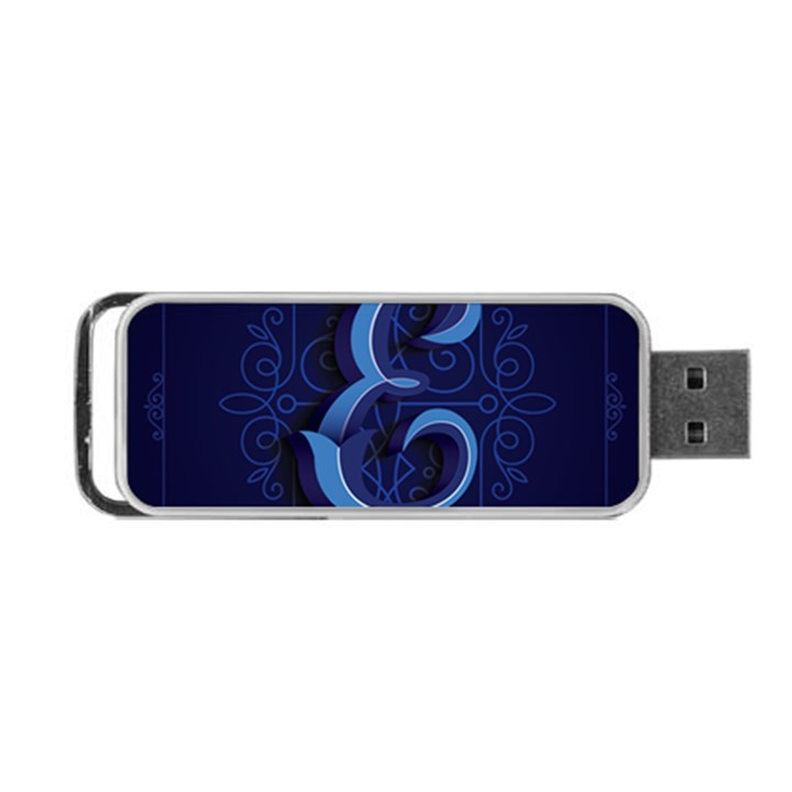 Marquis Love Dope Lettering Blue Red Alphabet E Portable USB Flash (One Side)